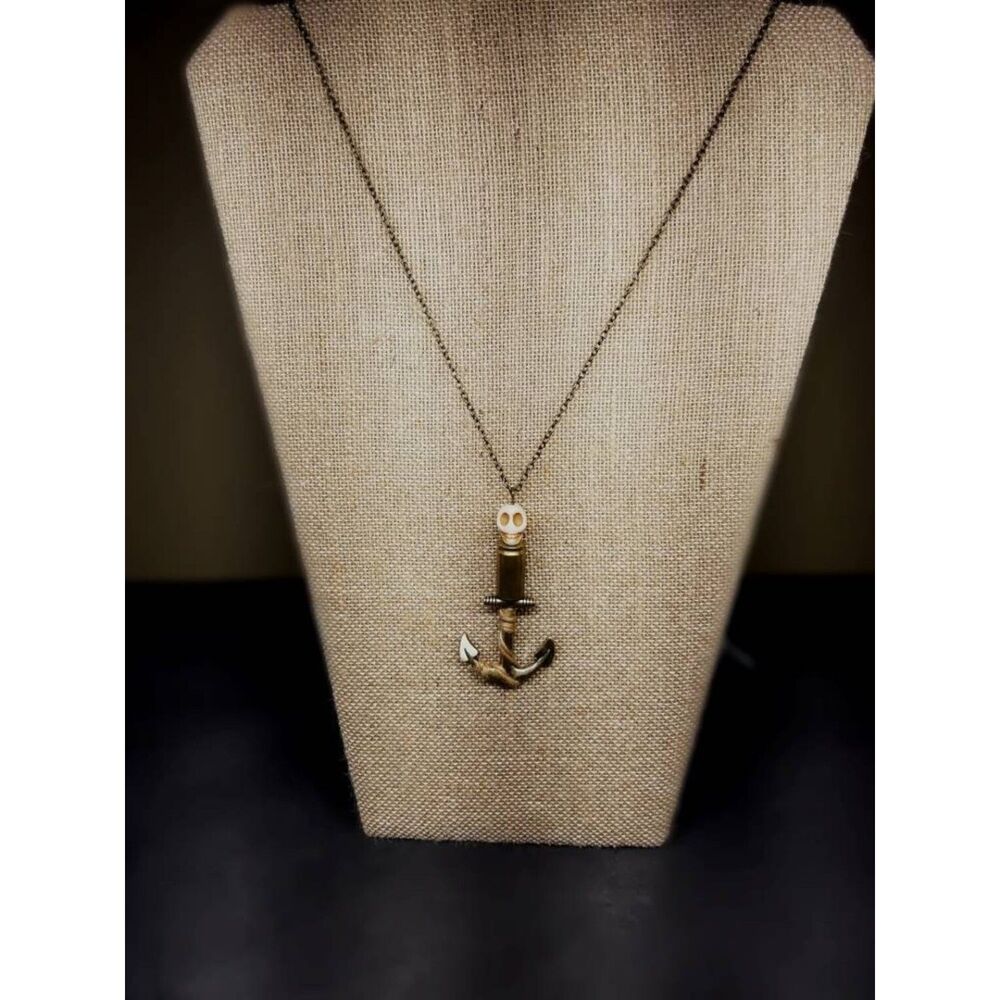 Anchor bullet shell necklace